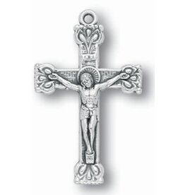 WJ Hirten 1.5" Silver Oxidized Fancy Crucifix