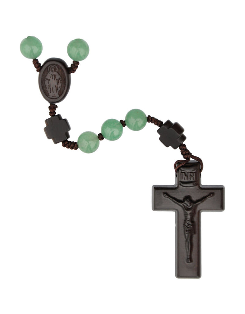 Sine Cera Green Jade - Jujube Wood 8mm Rosary