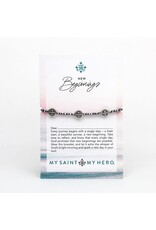 My Saint My Hero New Beginnings Crystal Benedictine Blessing Bracelet - Silver / Silver