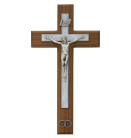 McVan 10" Walnut/ White Epoxy Wedding Cross