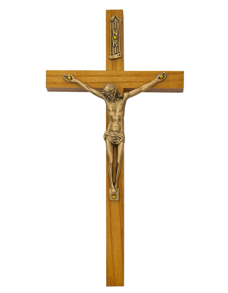 McVan 8" Walnut Crucifix with Gold Corpus