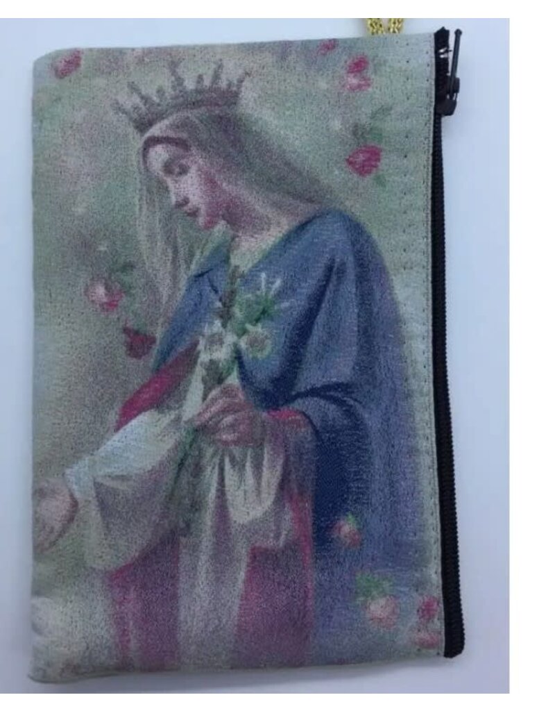 Oremus Mercy Mystic Rose Small Rosary Pouch
