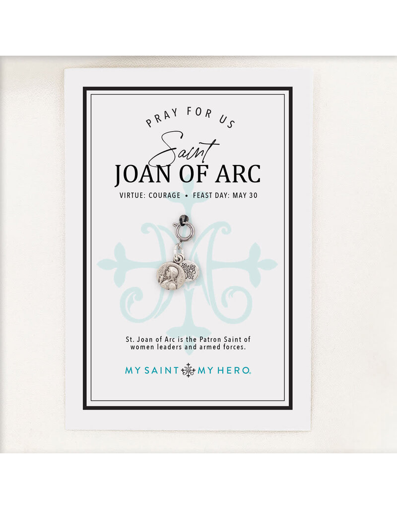 My Saint My Hero St. Joan of Arc Charm - small, silver