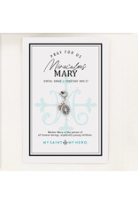 My Saint My Hero Miraculous Mary Charm, Small Silver Medal