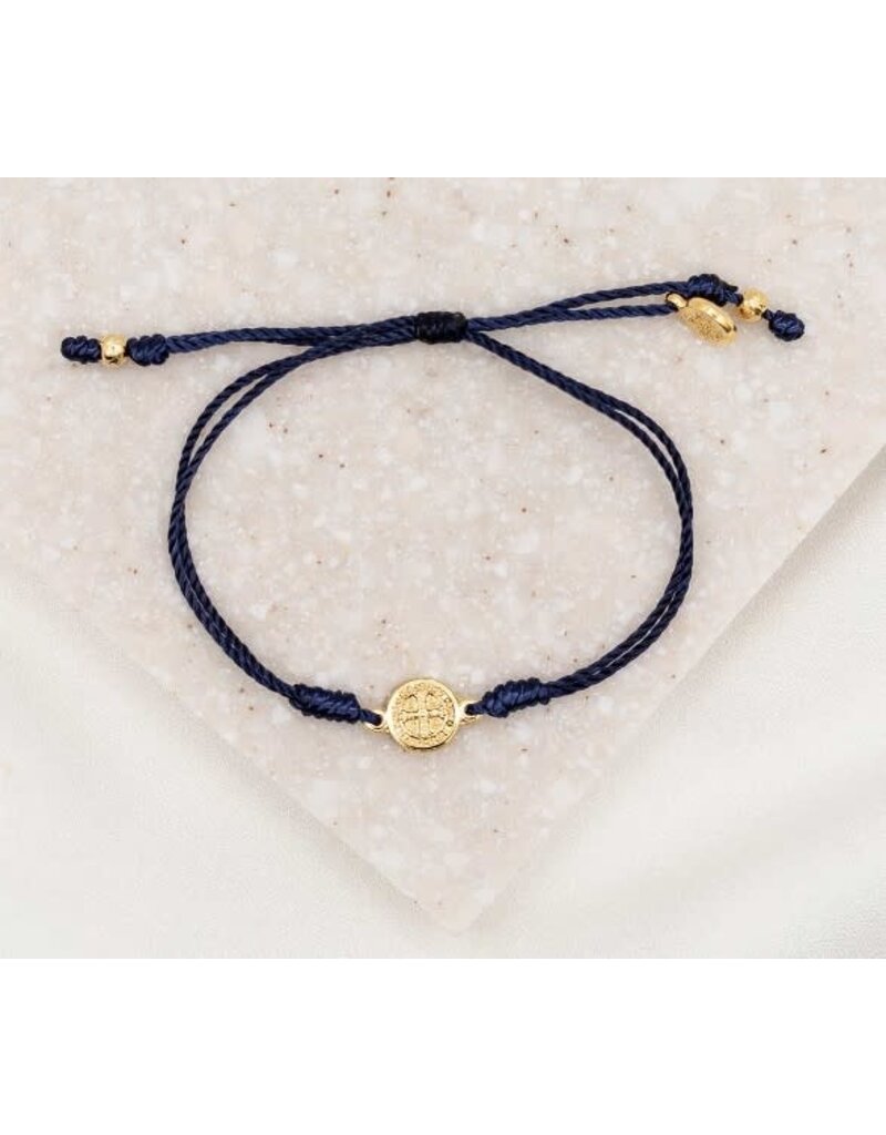 My Saint My Hero Breathe Blessing Bracelet- Gold/ Navy