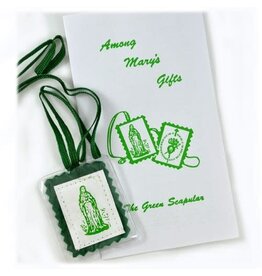 Religious Art Inc Green Scapular with Leaflet (Among Mary's Gifts)