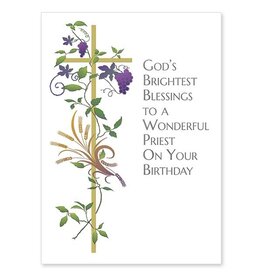 Altar + Home God’s Brightest Blessings to a Wonderful Priest Birthday Card