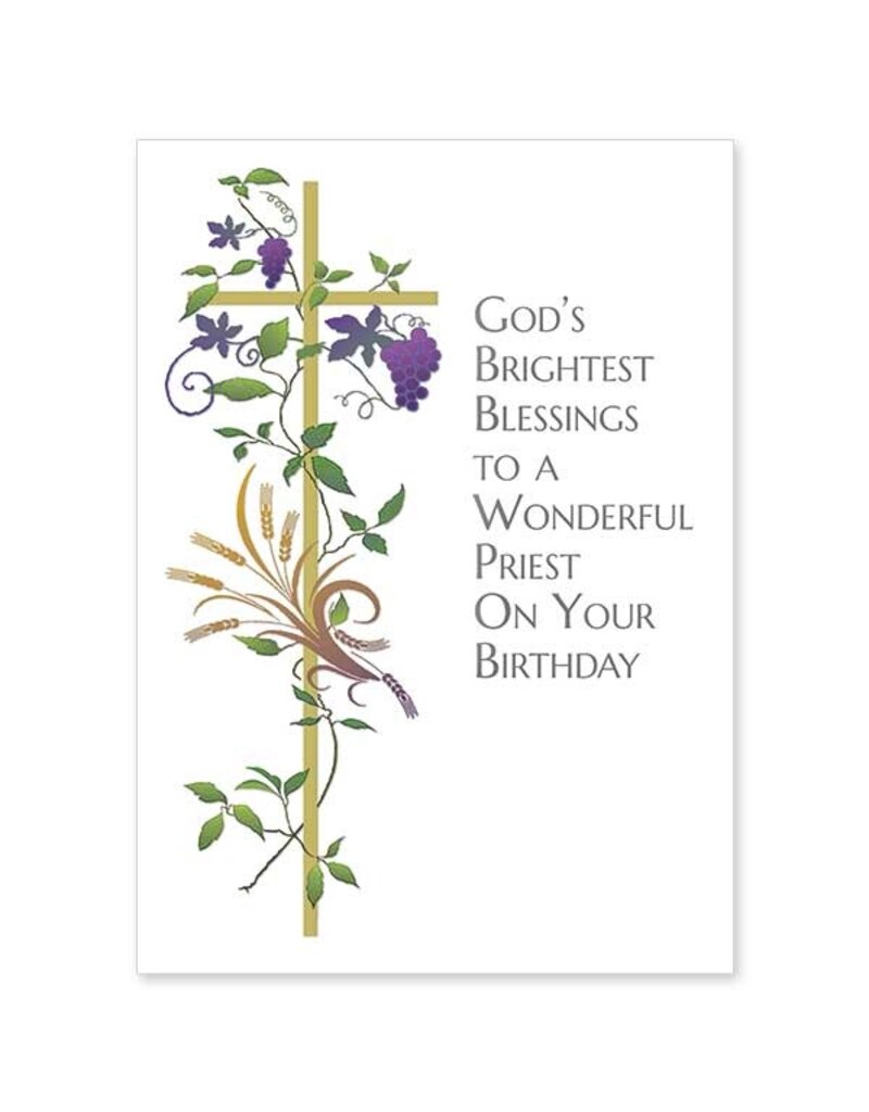 The Printery House God’s Brightest Blessings to a Wonderful Priest Birthday Card