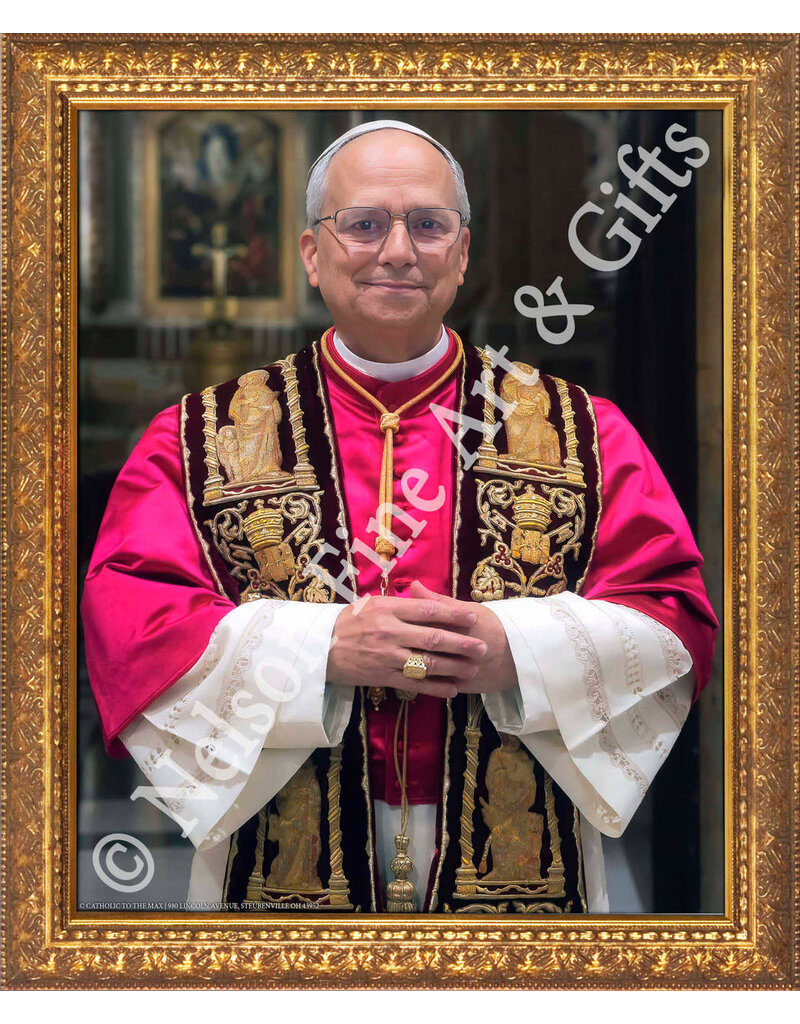 Nelson Fine Art and Gifts Pope Leo XIV framed Portrait , 8 x 10" ornate frame