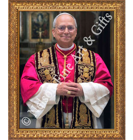 Nelson Fine Art and Gifts Pope Leo XIV Framed Portrait , 12 x 16" Ornate Frame
