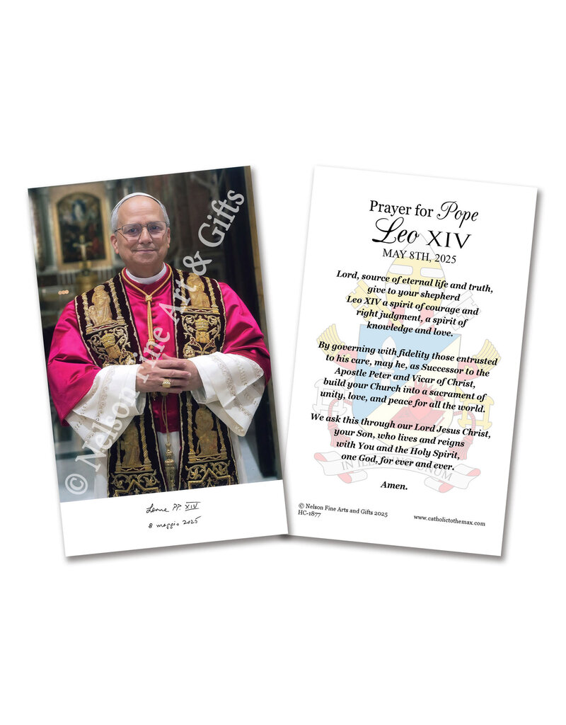 Nelson Fine Art and Gifts Pope Leo XIV Laminated Holy Card