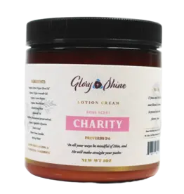 Glory and Shine Glory and Shine-Charity, Rose Scent:  8 oz Lotion Jar
