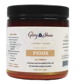 Glory and Shine Glory and Shine-Pious, Vanilla Scent:  8 oz Lotion Jar