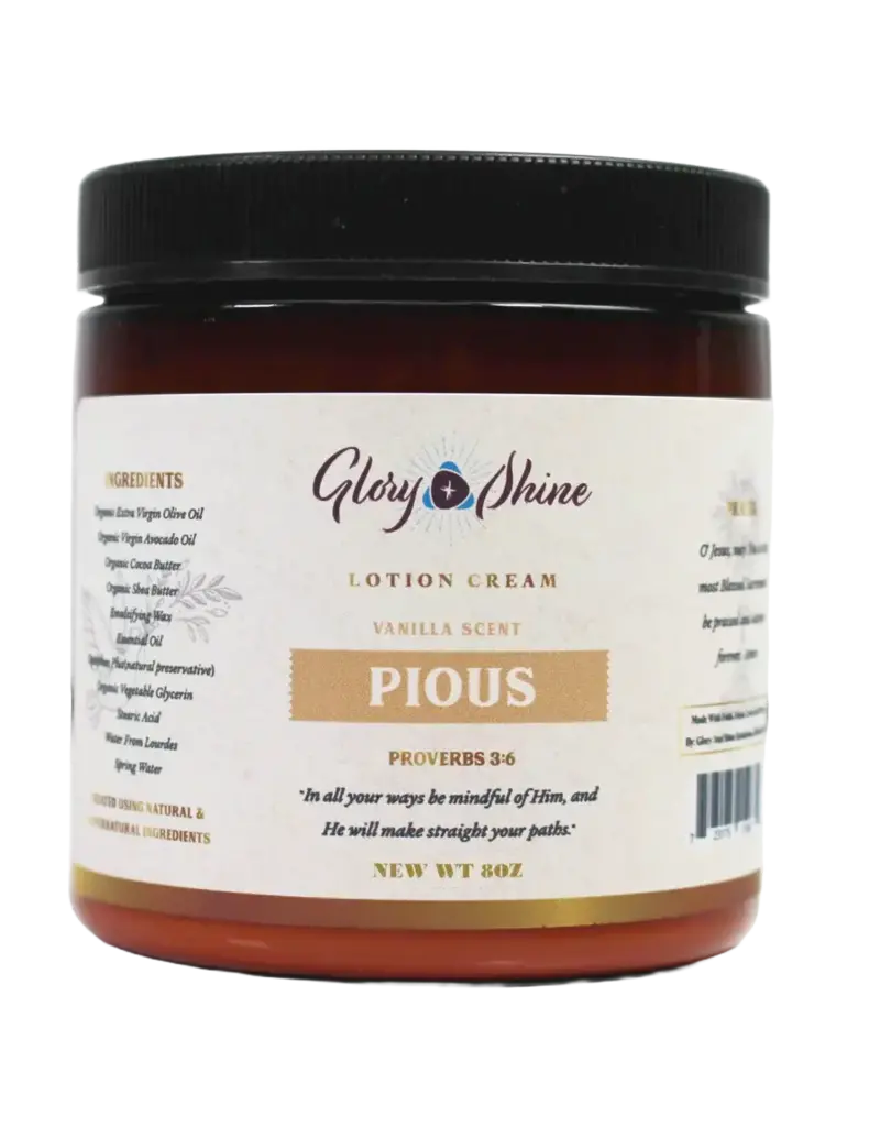 Glory and Shine Glory and Shine-Pious, Vanilla Scent:  8 oz Lotion Jar