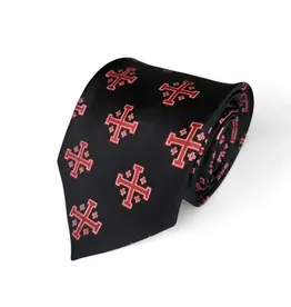 ProselyTies Red Jerusalem Cross with White Accents Necktie