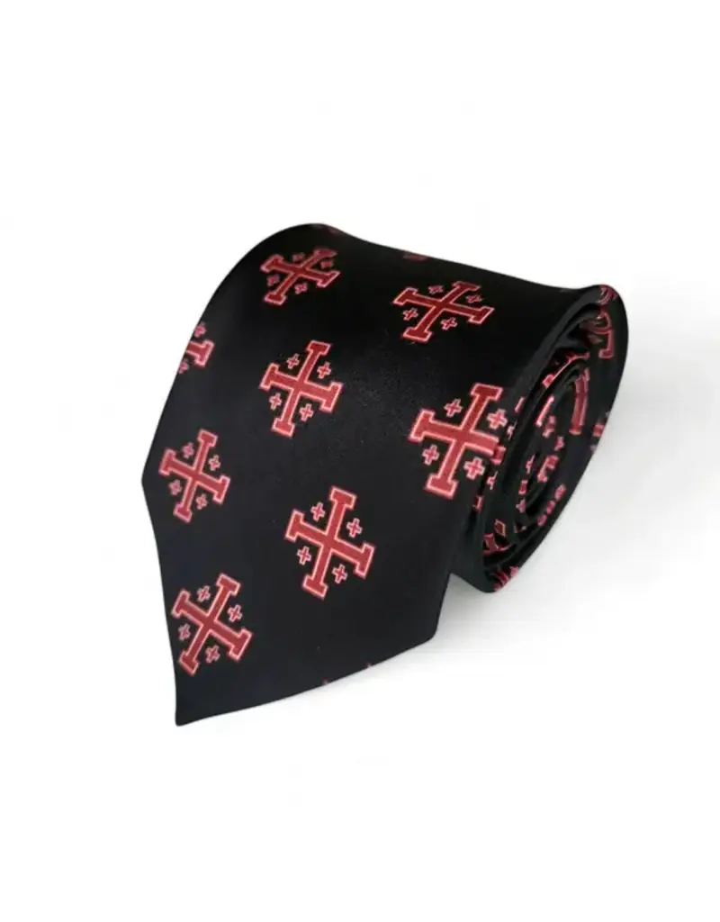 ProselyTies Red Jerusalem Cross with White Accents Necktie