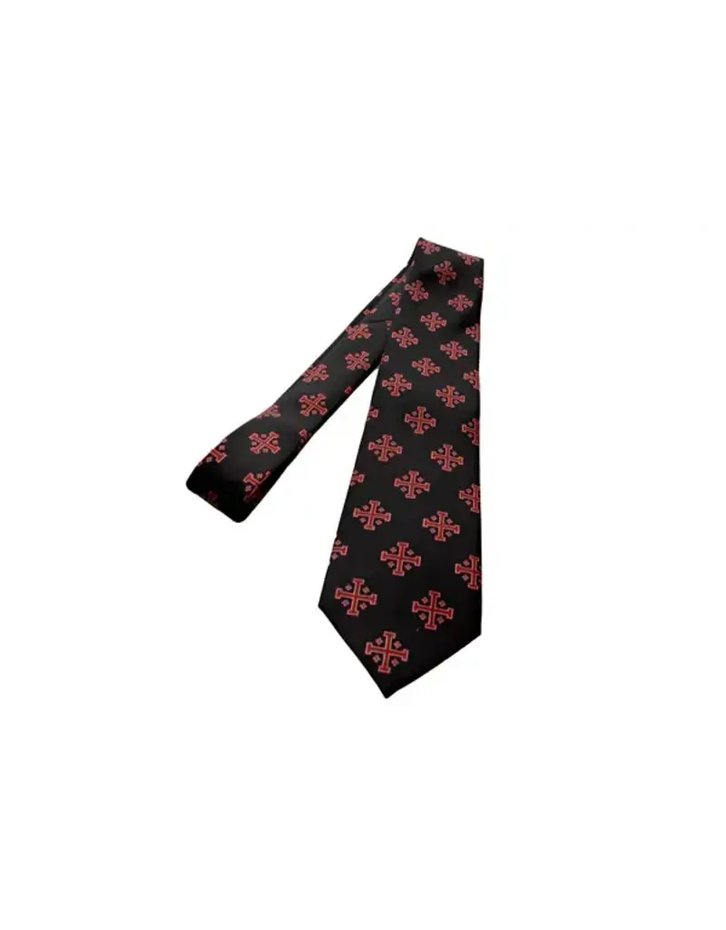 ProselyTies Red Jerusalem Cross with White Accents Necktie