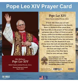 Pope Leo XIV Prayer Card in Red