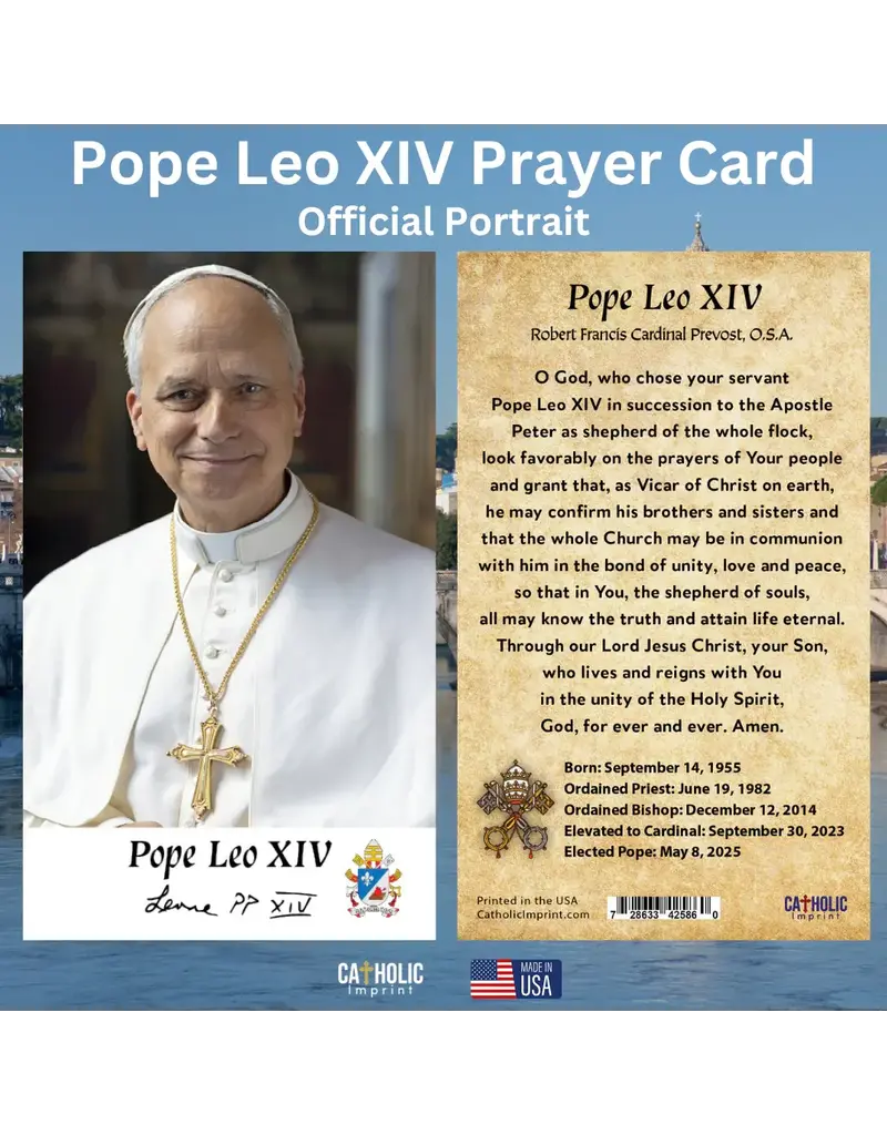Catholic Imprint Pope Leo XIV Prayer Card Official Portrait