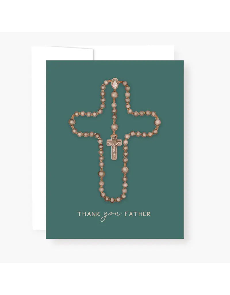 Rosary Card | Wooden Rosary Cross | Thank You | Priest