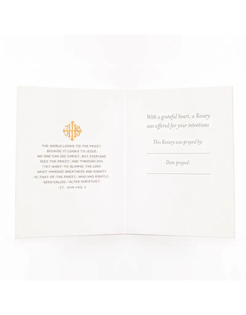 Rosary Card | Wooden Rosary Cross | Thank You | Priest