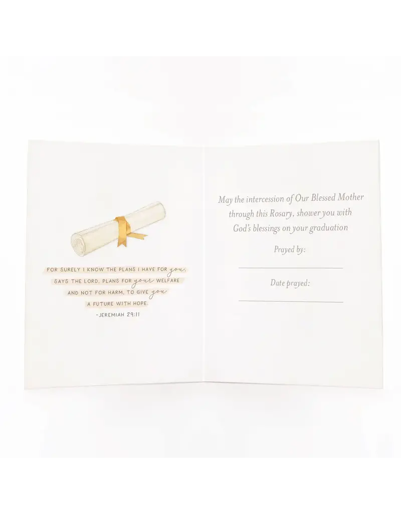 Rosary Card | Graduation | Cap and Confetti