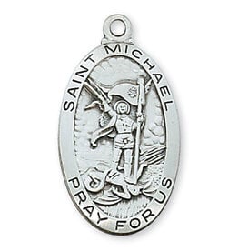 McVan 24" Chain Sterling Silver St. Michael Medal