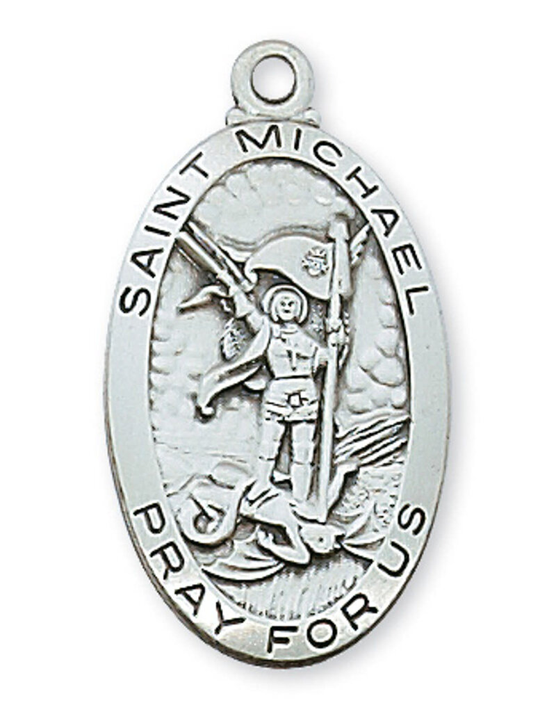McVan 24" Chain Sterling Silver St. Michael Medal