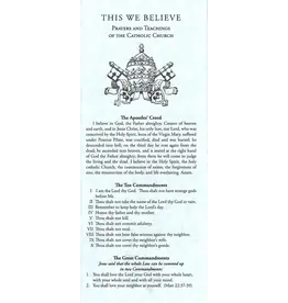 Human Life International This We Believe Pamphlet | Prayers and Teachings of the Catholic Church