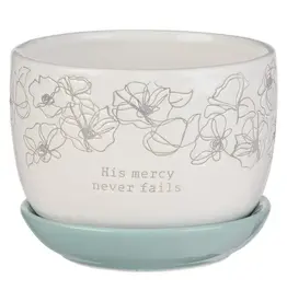 Christian Art Gifts Planter His Mercy Never Fails