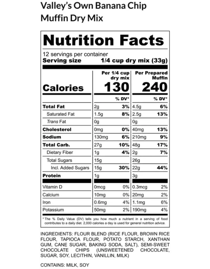 Kakookies Gluten Free Banana Chip Muffin Mix
