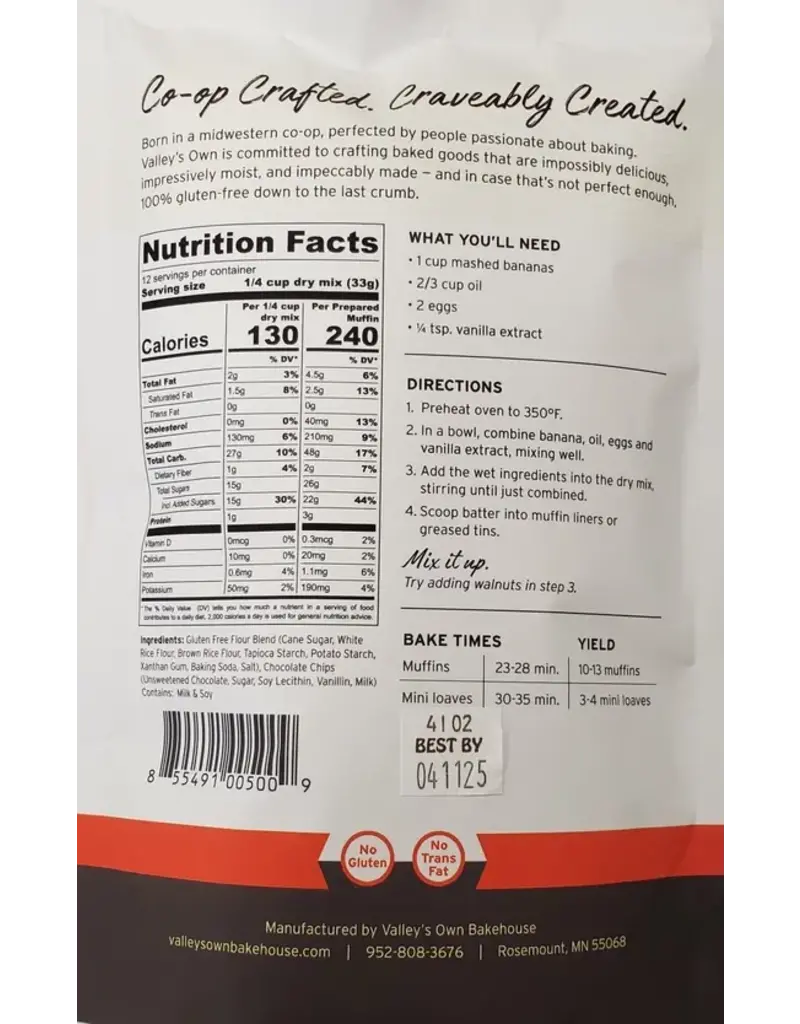 Kakookies Gluten Free Banana Chip Muffin Mix