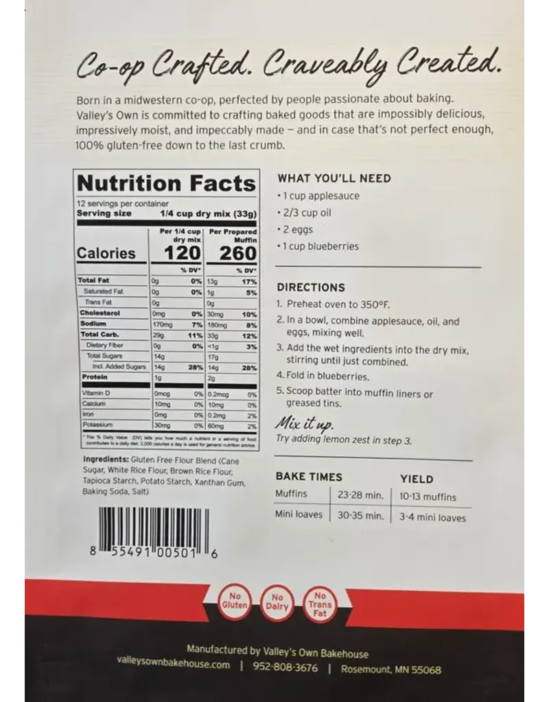 Kakookies Gluten Free Blueberry Muffin Mix