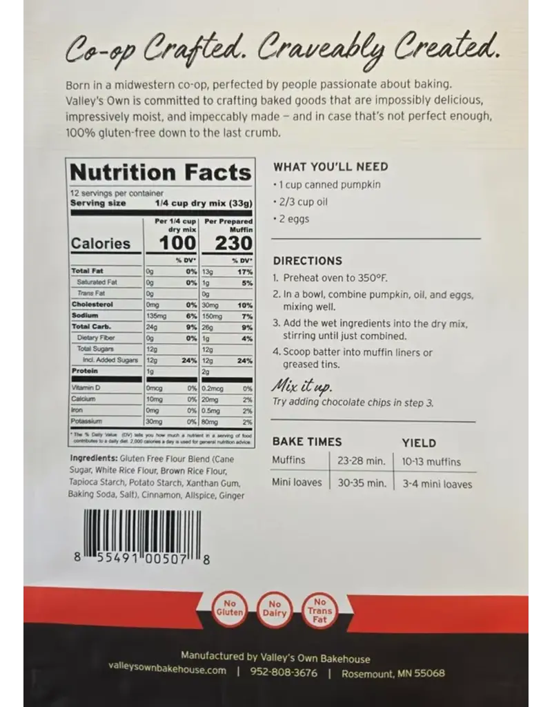 Kakookies Gluten Free Pumpkin Spice Muffin Mix