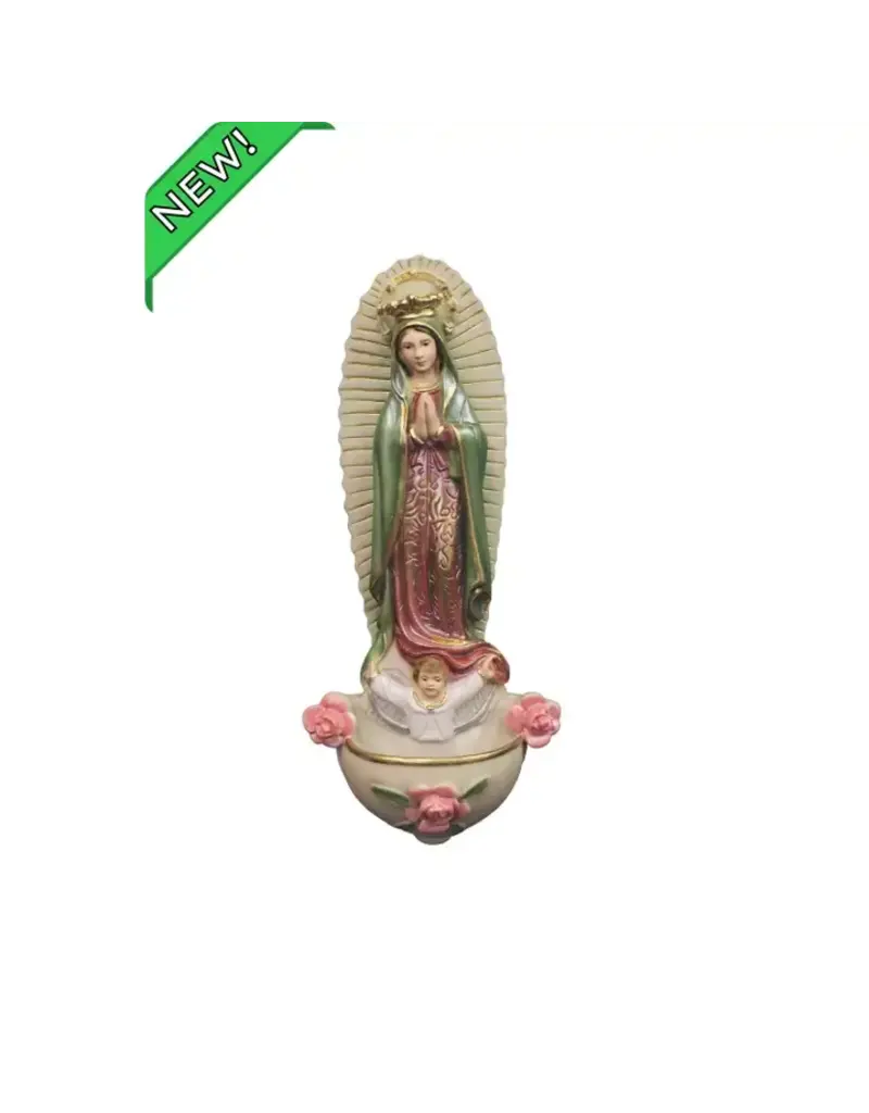 Goldscheider of Vienna Our Lady of Guadalupe Holy Water Font in Color 10.5"