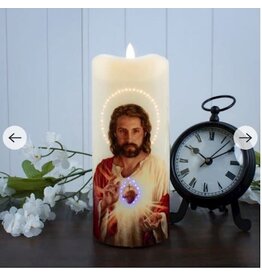 Glow Decor LED Candle - Sacred Heart Of Jesus