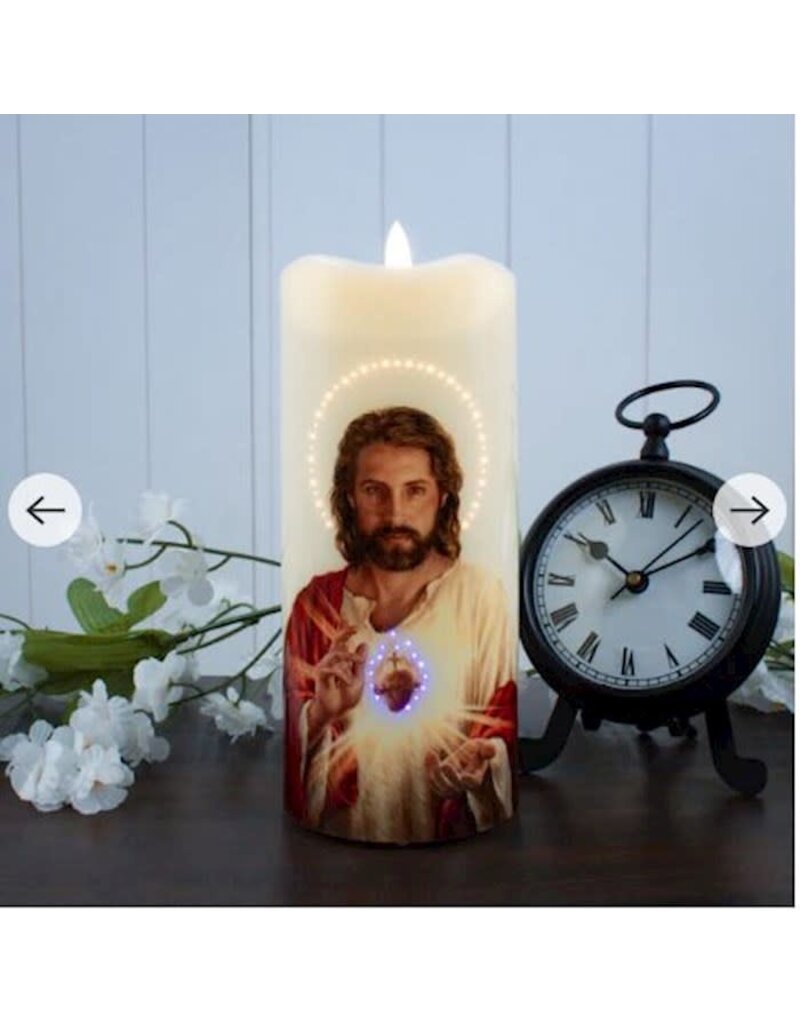 Glow Decor LED Candle - Sacred Heart Of Jesus