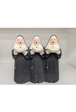 Vintage 3 Nuns Singing Ceramic Religious Figurine , Silent Night