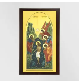 Altar + Home The Baptism of Christ - Icon Reproduction 4" X 8"
