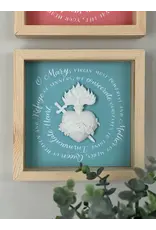 Be Still Prayer Space Immaculate Heart Shadowbox Wall Art | 8x8" Natural Wood