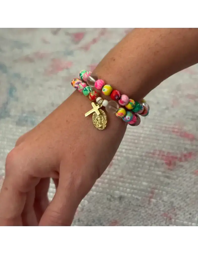 Be Still Prayer Space Twistable Rosary | Colorful clay