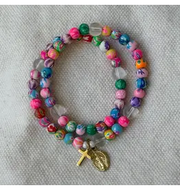 Be Still Prayer Space Twistable Rosary | Colorful clay