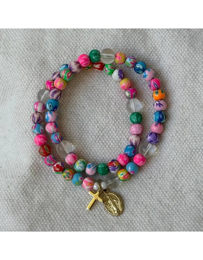 Be Still Prayer Space Twistable Rosary | Colorful clay