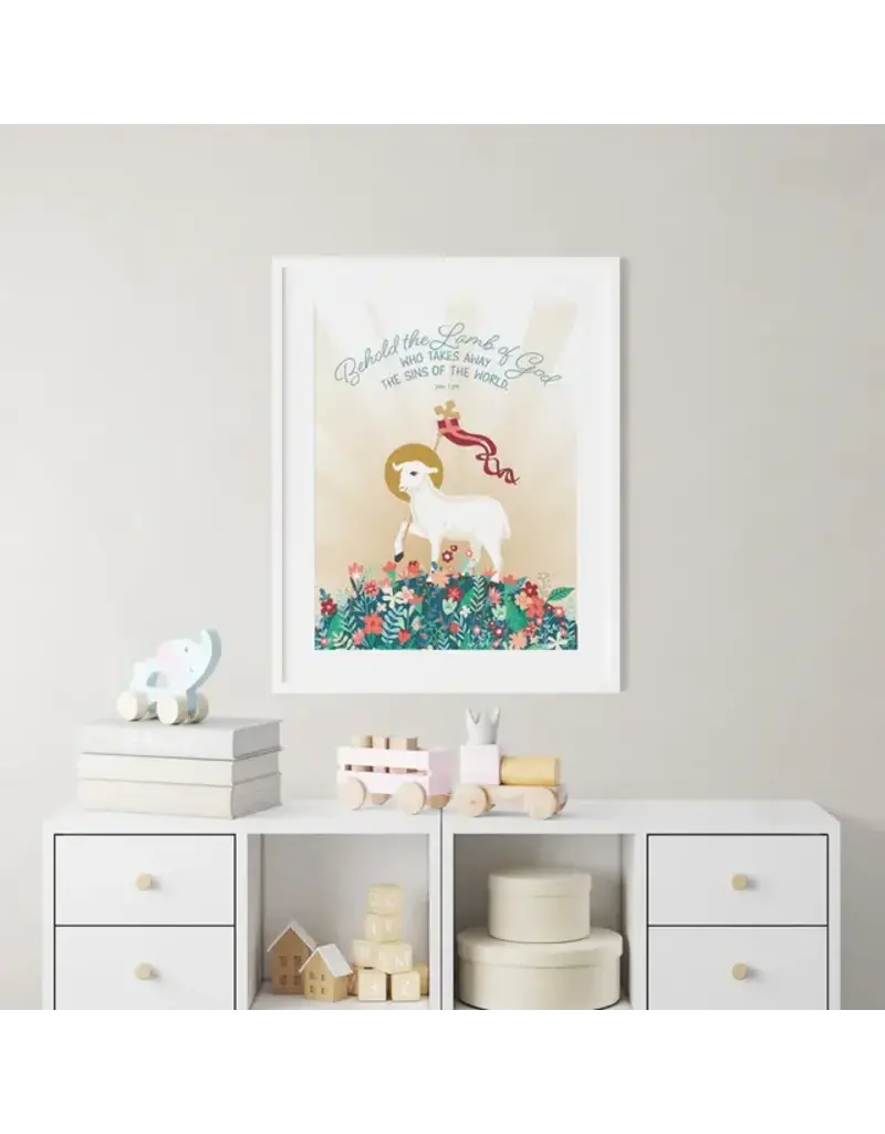 Be Still Prayer Space 11" x 14" White Frame Lamb of God