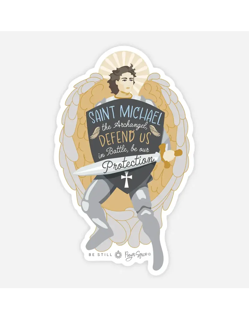 Be Still Prayer Space St. Michael Sticker with Card | Be Still Prayer Space