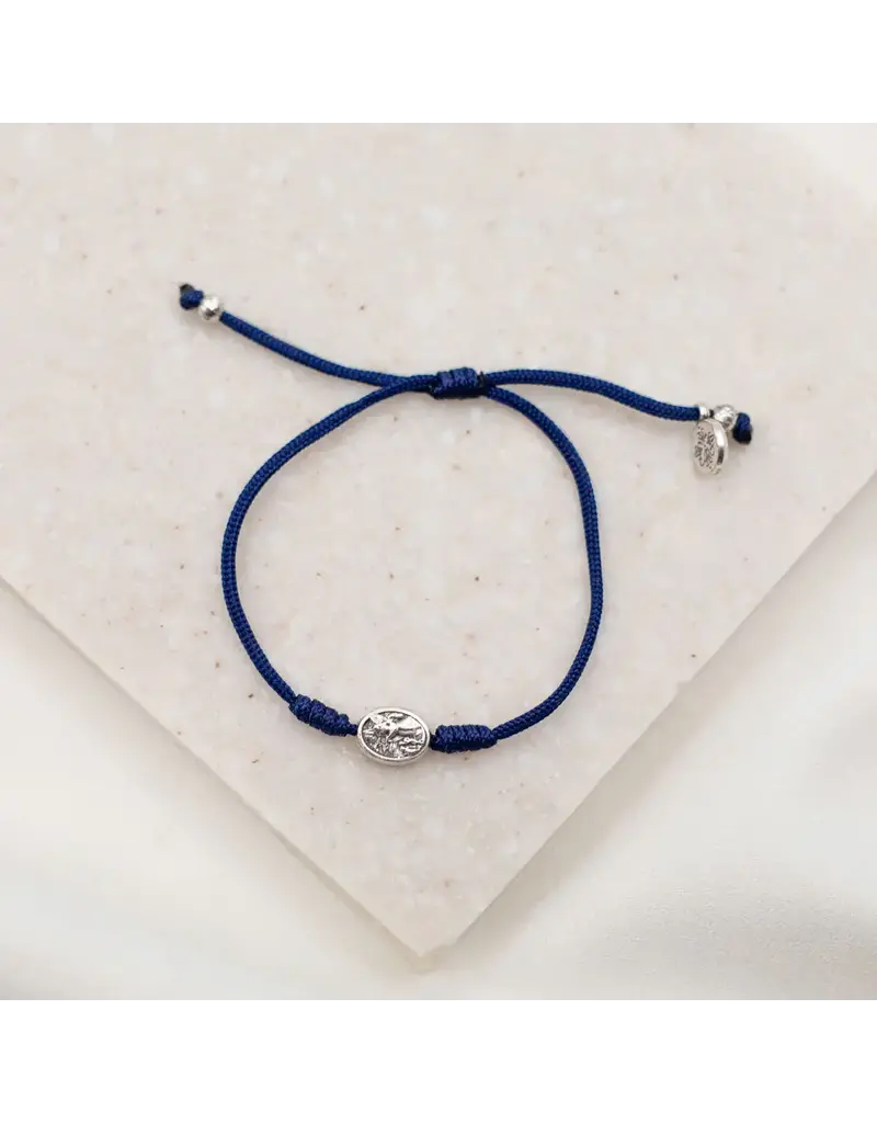 My Saint My Hero Protection Archangel Michael Bracelet - Navy / Silver