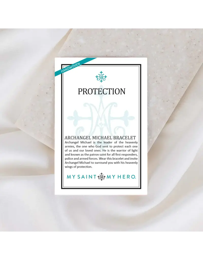 My Saint My Hero Protection Archangel Michael Bracelet - Navy / Silver