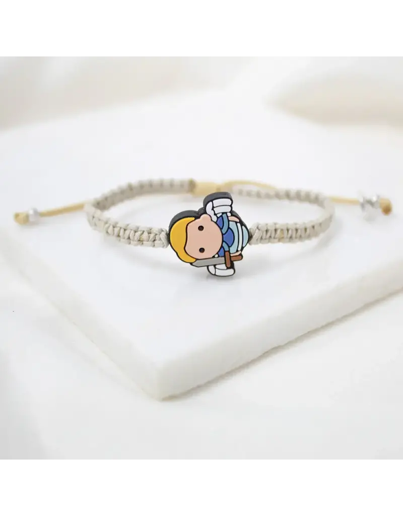 My Saint My Hero Tiny Saints Archangel Michael Bracelet - Adult / Tan