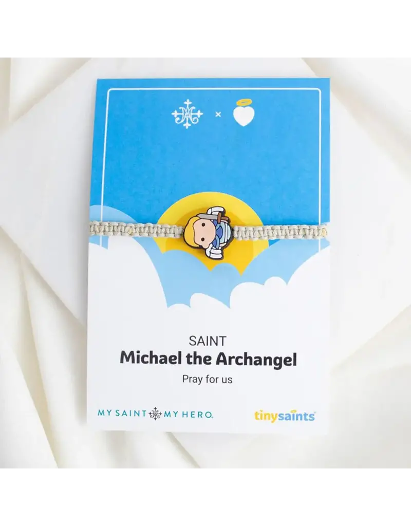 My Saint My Hero Tiny Saints Archangel Michael Bracelet - Adult / Tan