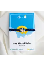 My Saint My Hero Tiny Saints Mary, Blessed Mother Bracelet - Adult / Black